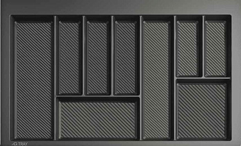 Вкладыш для столовых приборов TRAY 800, графит 750x490мм