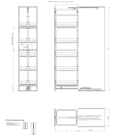 Карго макси 6 уровней  Maxima Classic хром h=1900-2100мм