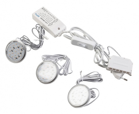 Комплект светильников светодиодных LUGO,3x1.8W,  хром матовый