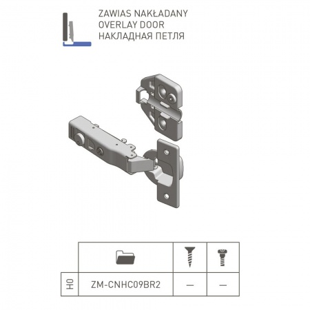 Петля  накладная GTV SOLID PLUS (3D рег. с загл. на плечо), с доводчиком, с ответной планкой