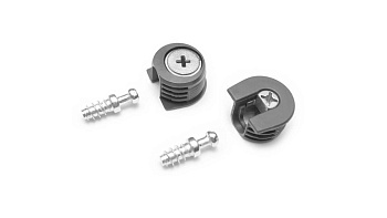 Эксцентриковая стяжка B-fix ST01/49 20х12,5 мм, дюбель d7 мм, серый