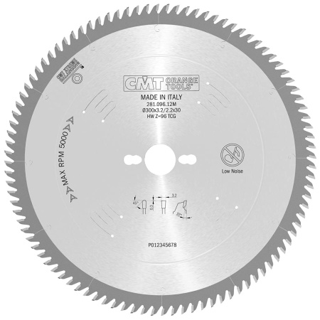 281.096.12M 300x30x3,2/2,2 Z=96 10° TCG Пильный диск для МДФ и ДСП CMT