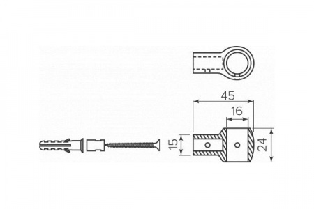 Держатель рейлинга "ретро", хром