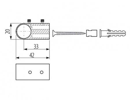 Держатель рейлинга "модерн", хром
