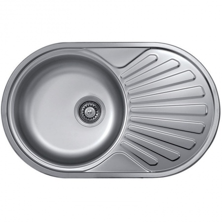 Мойка врезная EC 159 D 48х77см, с сифоном, декорированная