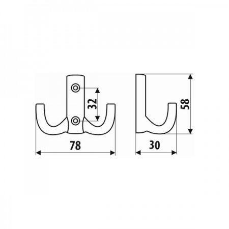 Крючок-вешалка WP-12(CH09)гладкий