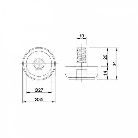 TRIS 511 G ножка регулируемая, резьба М10