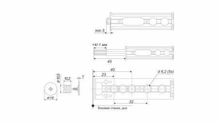 Push-to-open накладной, AMF13, с магнитным окончанием, 