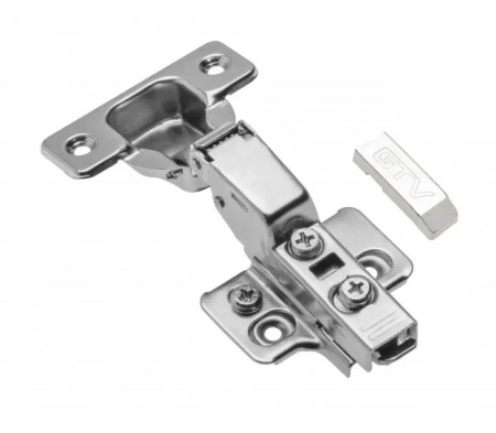 Петля  ПОЛУнакладная GTV SOLID PLUS (3D рег. с загл. на плечо), с доводчиком, с ответной планкой