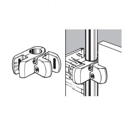 TRIS 553 Держатель двойной, поворотный труба-ДСП/стекло
