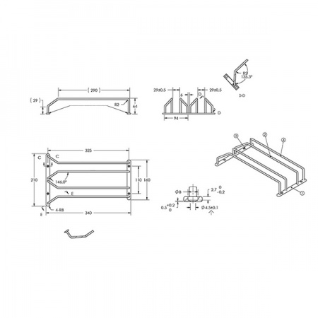Подвеска для бокалов двухрядная BJ005