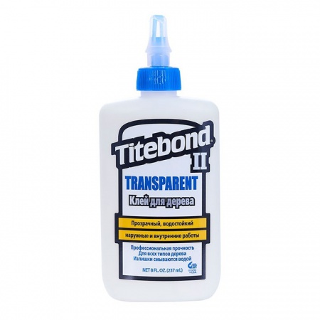 1123 Клей столярный влагостойкий Premium II Wood Glue прозрачный, 237мл