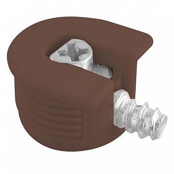 Эксцентриковая стяжка Ф20мм + дюбель 6х7мм, коричневая