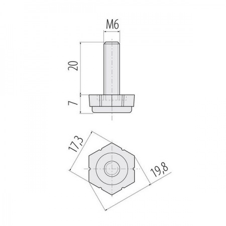 Опора регулируемая Ф6мм
